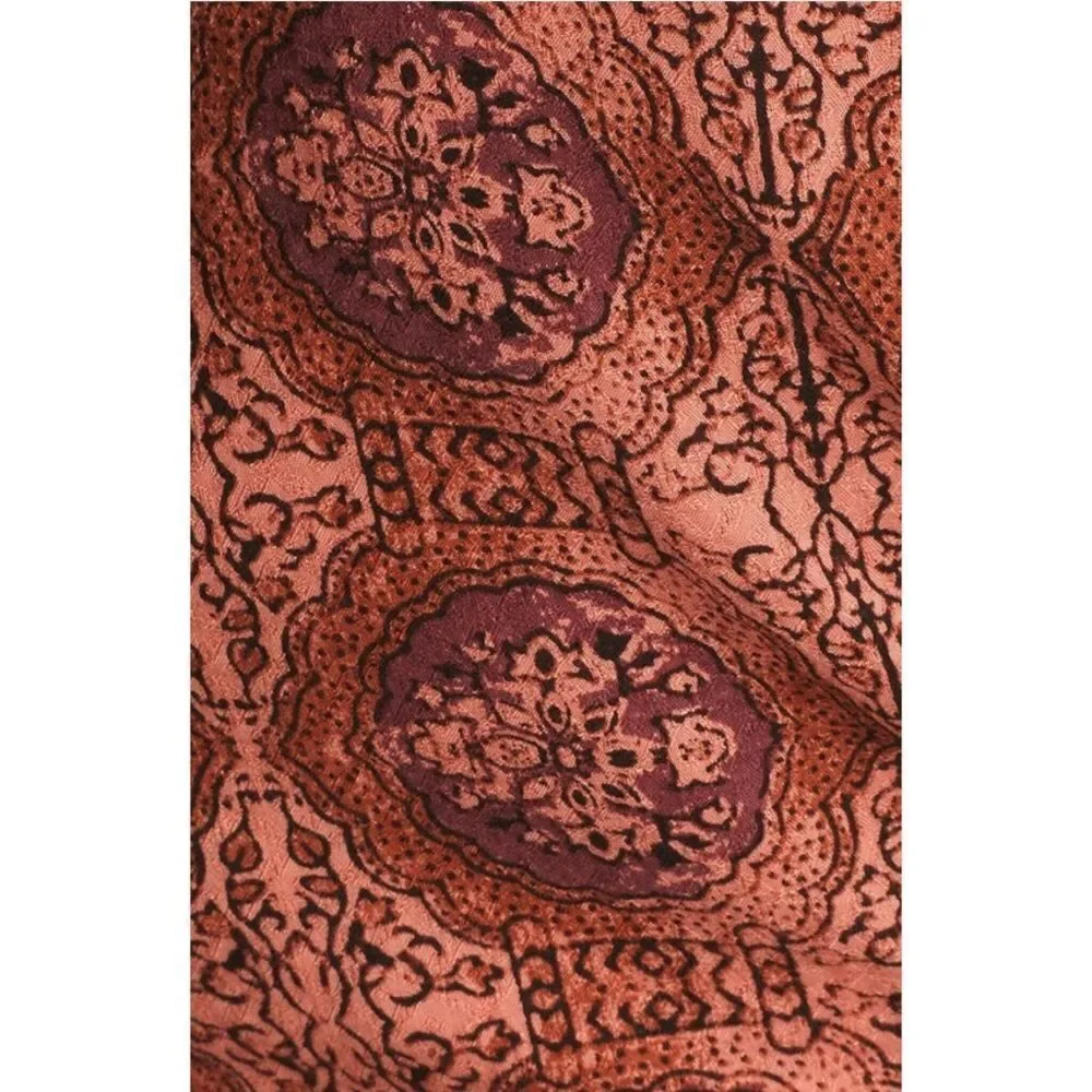 New! FREE PEOPLE Kaleidoscope Print V-neck Tie-front Long Bell Sleeve Top